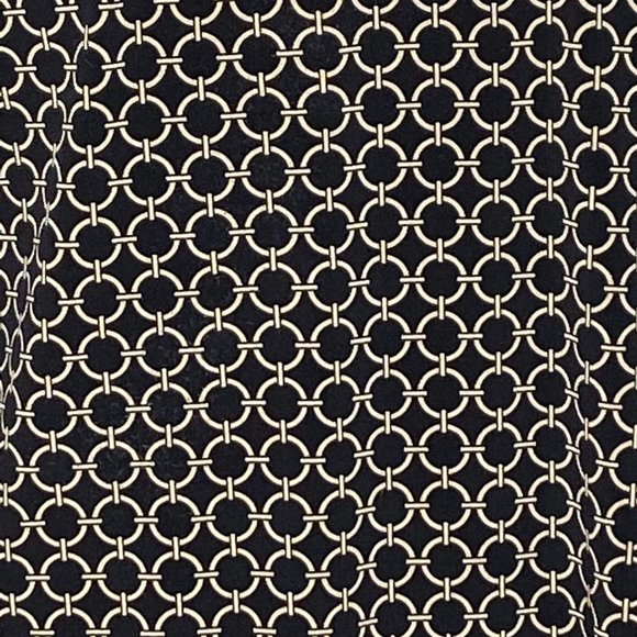 Michael by Michael Kors Blouse Womens Large Geometric Peasant Top Black Tan - Picture 11 of 14